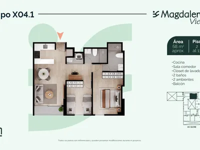Modelo X04.1 · Pisos 2 al 11