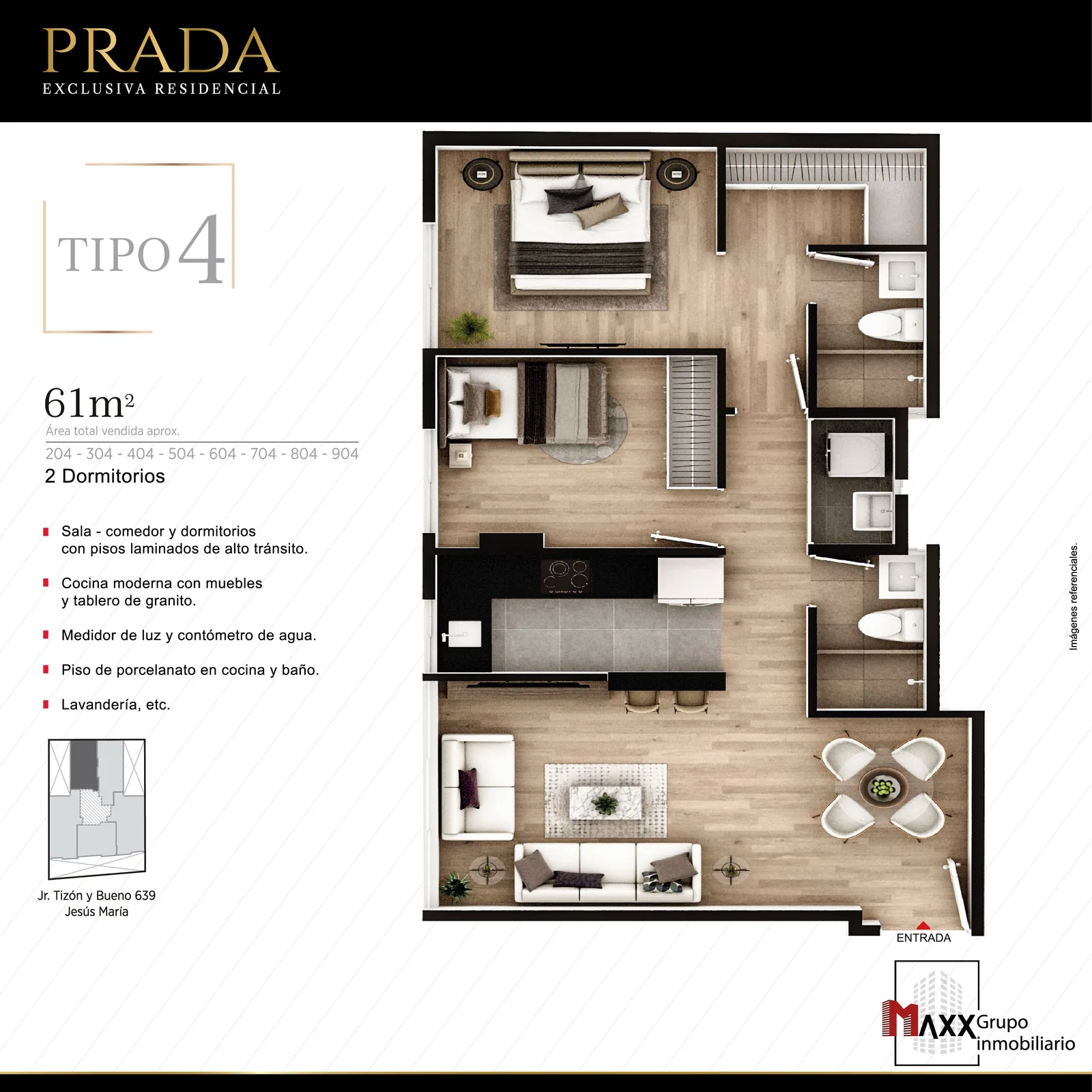 Modelo TIPO 4 · Pisos 2 y 4