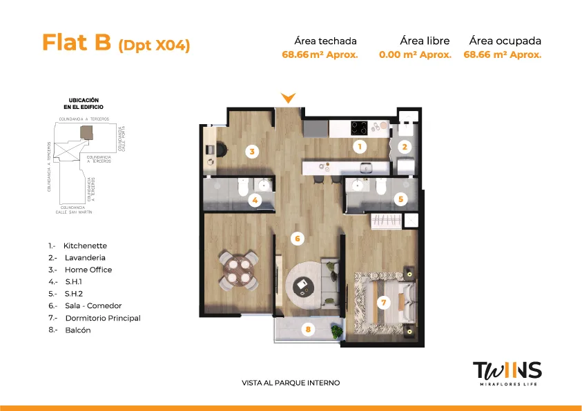 Modelo FLAT X04 · Pisos 2 al 12