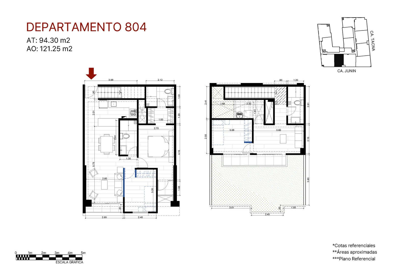 Modelo Duplex Flex con terraza 804