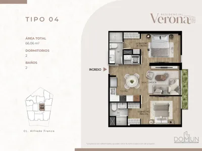 Modelo TIPO 4 · Pisos 2, 4, 5, 6