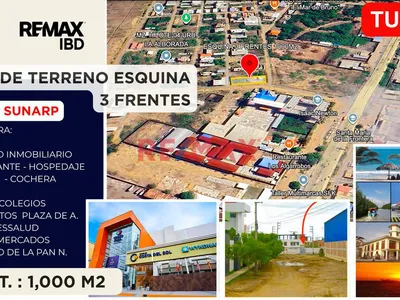 Vendo Terreno En Venta De 1,000 M² – Av Los Cedros - Esquina Con 3 Frentes | Tumbes - La Alborada