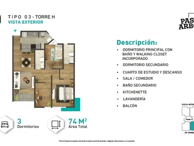 Modelo H-Tipo 3 · Pisos 1 al 13