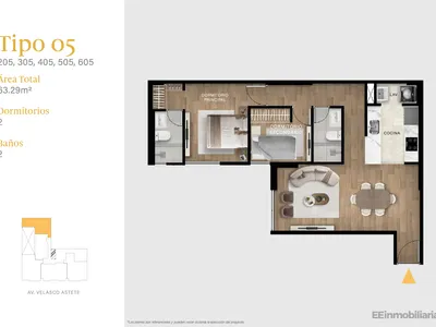 Modelo TIPO 05 · Pisos 2 al 7