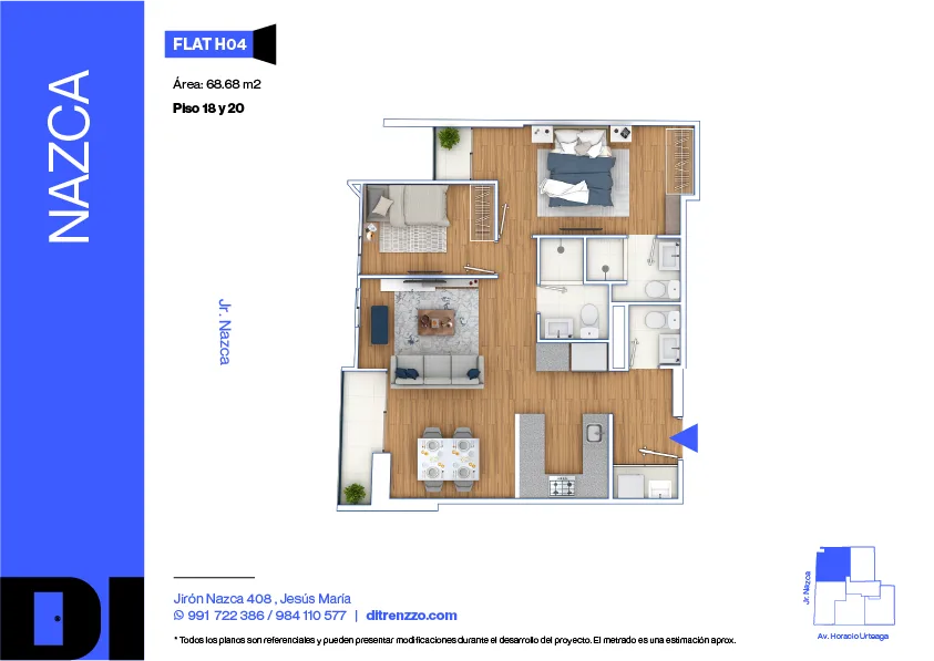 Modelo H04 · Pisos 18, 19, 20