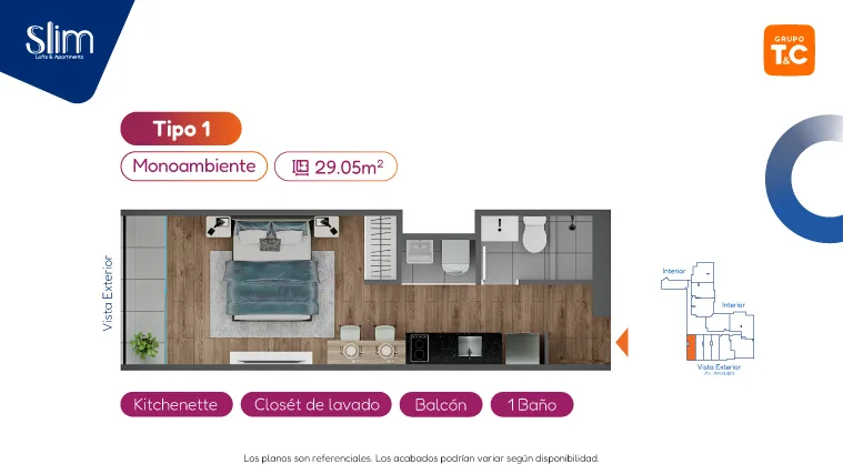Modelo Tipo 1 · Pisos 4 al 19