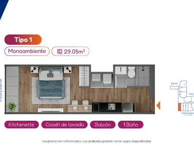 Modelo Tipo 1 · Pisos 4 al 19