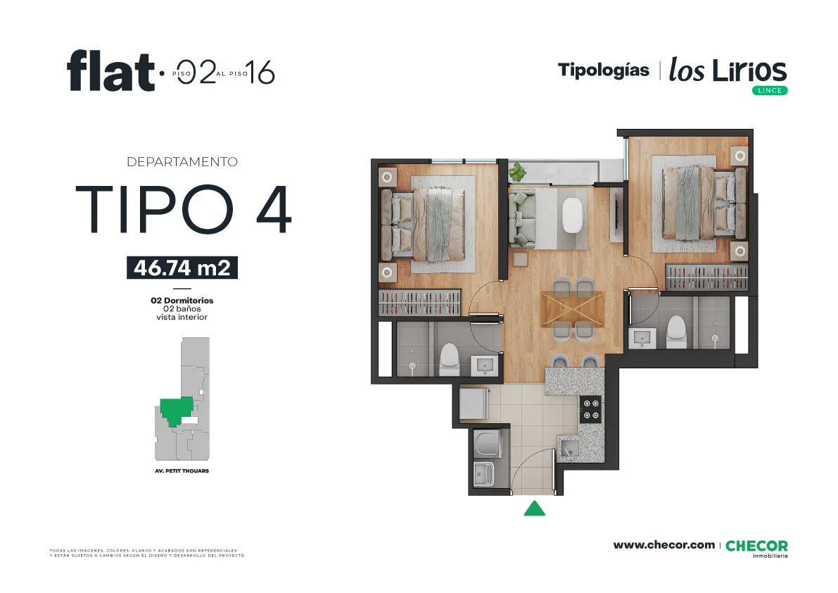 Modelo TIPO 4 · Pisos 4, 5, 6, 10
