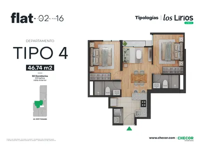 Modelo TIPO 4 · Pisos 4, 5, 6, 10