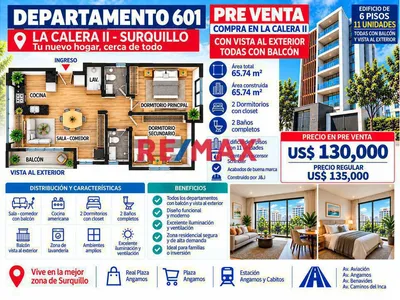 Lindo Proyecto En La Calera De La Merced Ii - Departamento 601 Área 65.74 M2