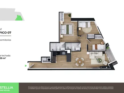 Modelo Flat Típico 07 · Pisos 3 al 15
