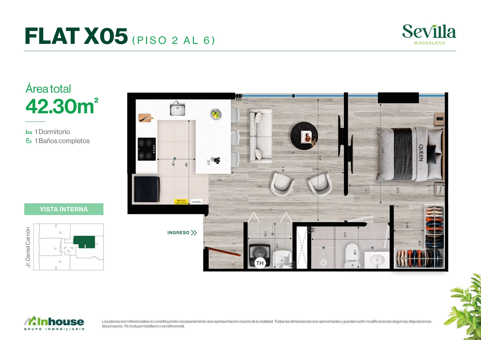 Modelo X05A · Pisos 2, 3, 4, 5, 6