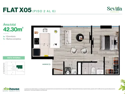 Modelo X05A · Pisos 2, 3, 4, 5, 6