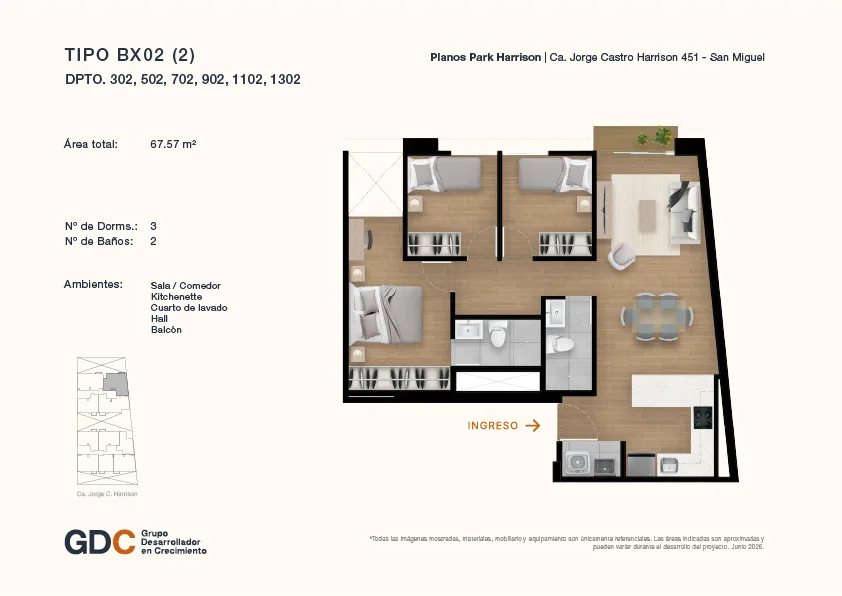 Modelo B X02 (2) · Pisos 3 al 13