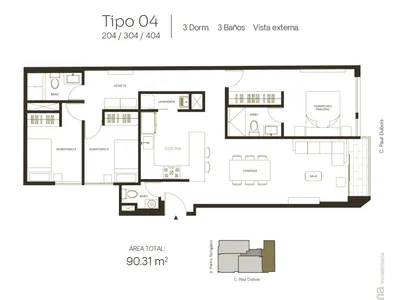 Modelo TIPO 4 · Pisos 2 y 3