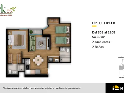 Modelo TIPO 8 · Pisos 3 al 22